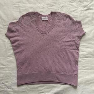 Tsumori Chisato mauve pink shimmer dot short sleeve knit top 100% wool Size xs